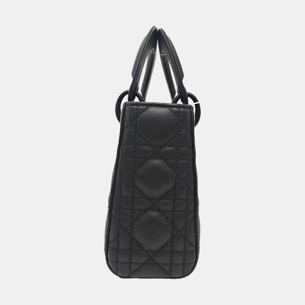 Lady Dior Mini Cannage Calfskin Black