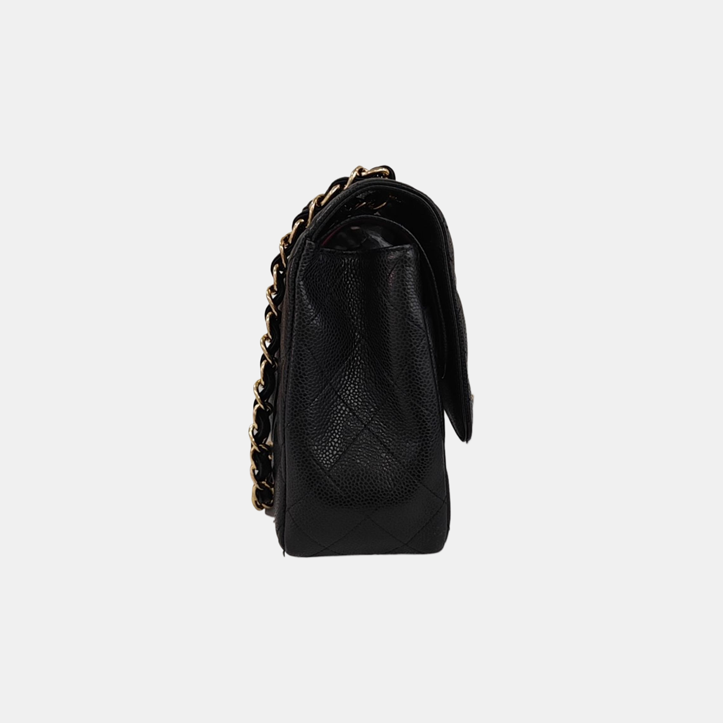 CLASSIC FLAP Jumbo Quilted Grained Calfskin Black