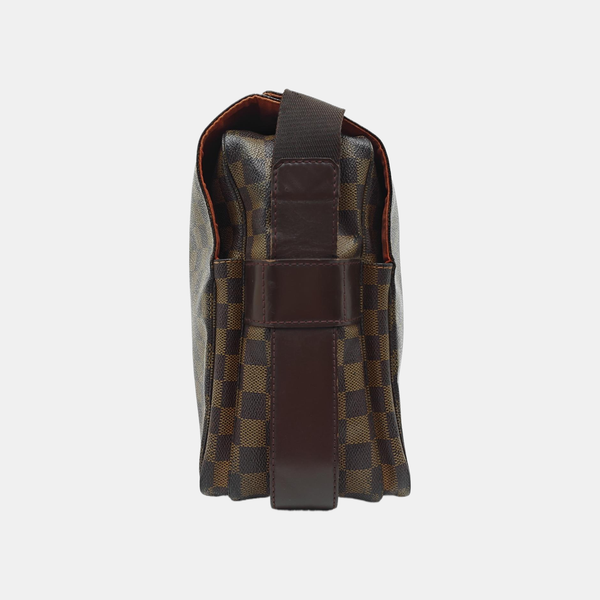 NAVIGLIO Damier Ebene Coated Canvas Brown
