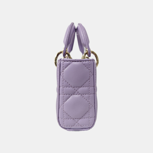Lady D-Joy Super Mini Cannage Lambskin Purple