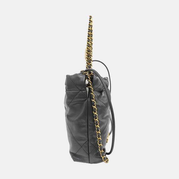 CHANEL 22 Mini Quilted Calfskin Gray