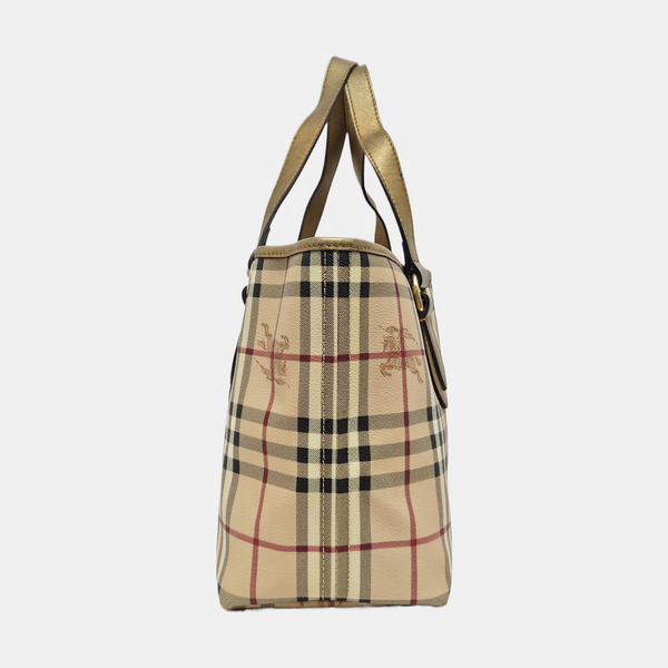 Coated Canvas Tote Bag Beige