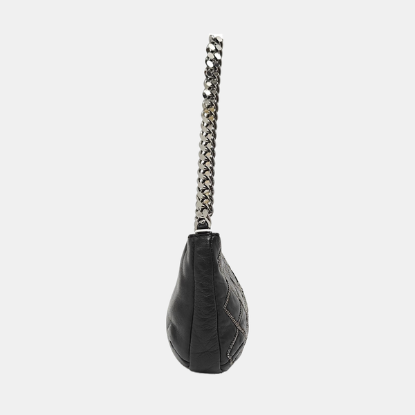 Quilted Lambskin Top Handle Bag Black