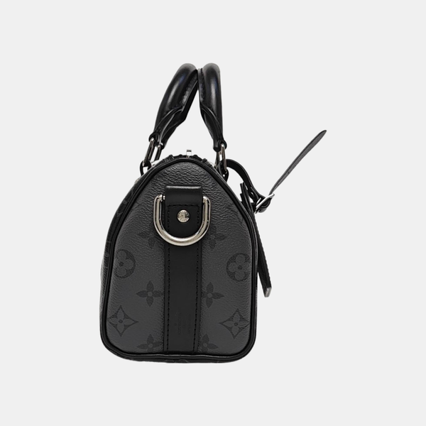 KEEPALL 25 Monogram Coated Canvas Black