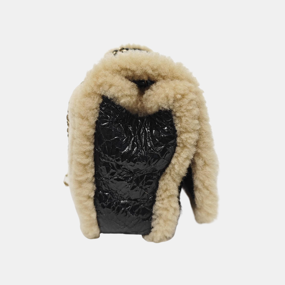 SHEARLING CC MANIA Lambskin Black