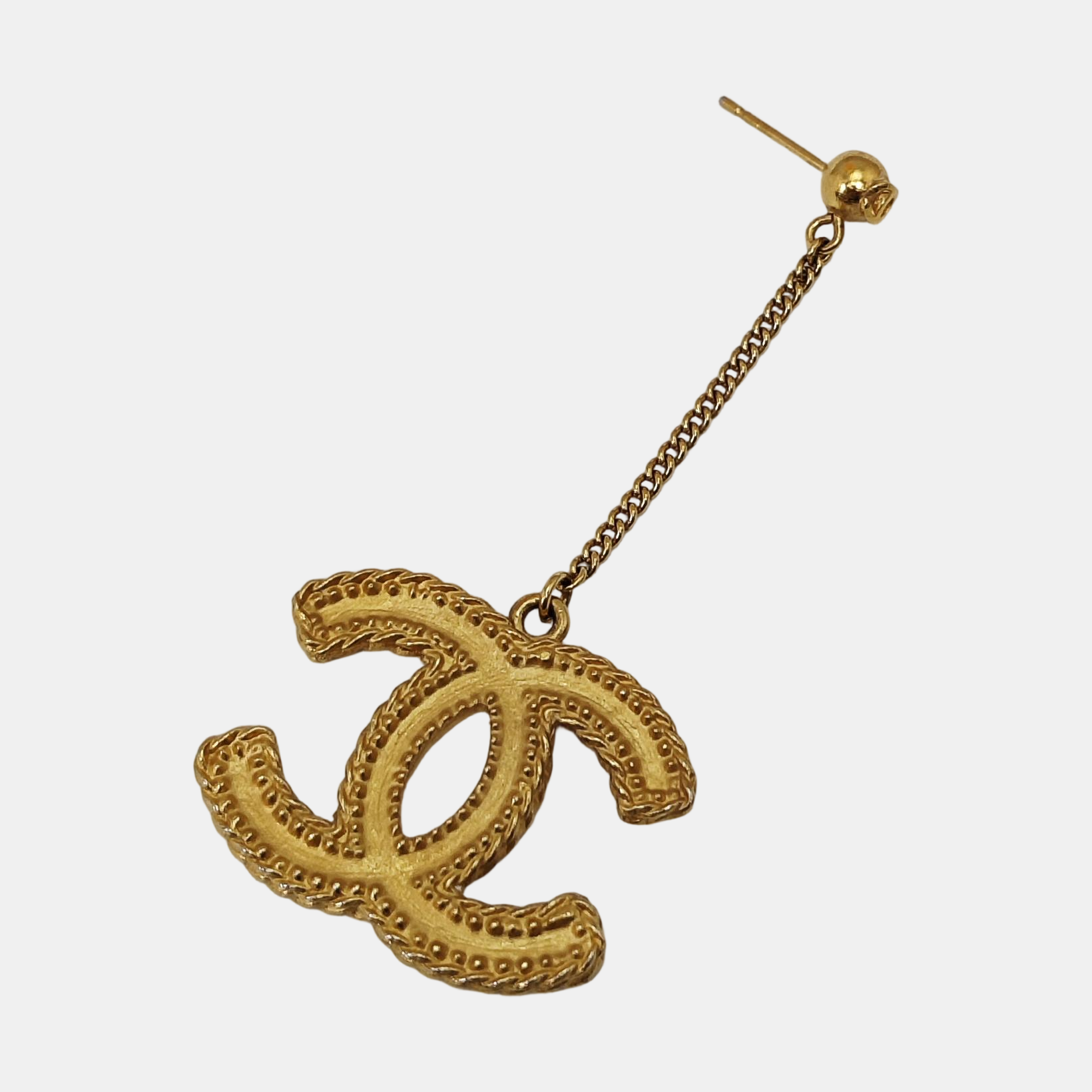 CC Logo Metal Gold Earrings