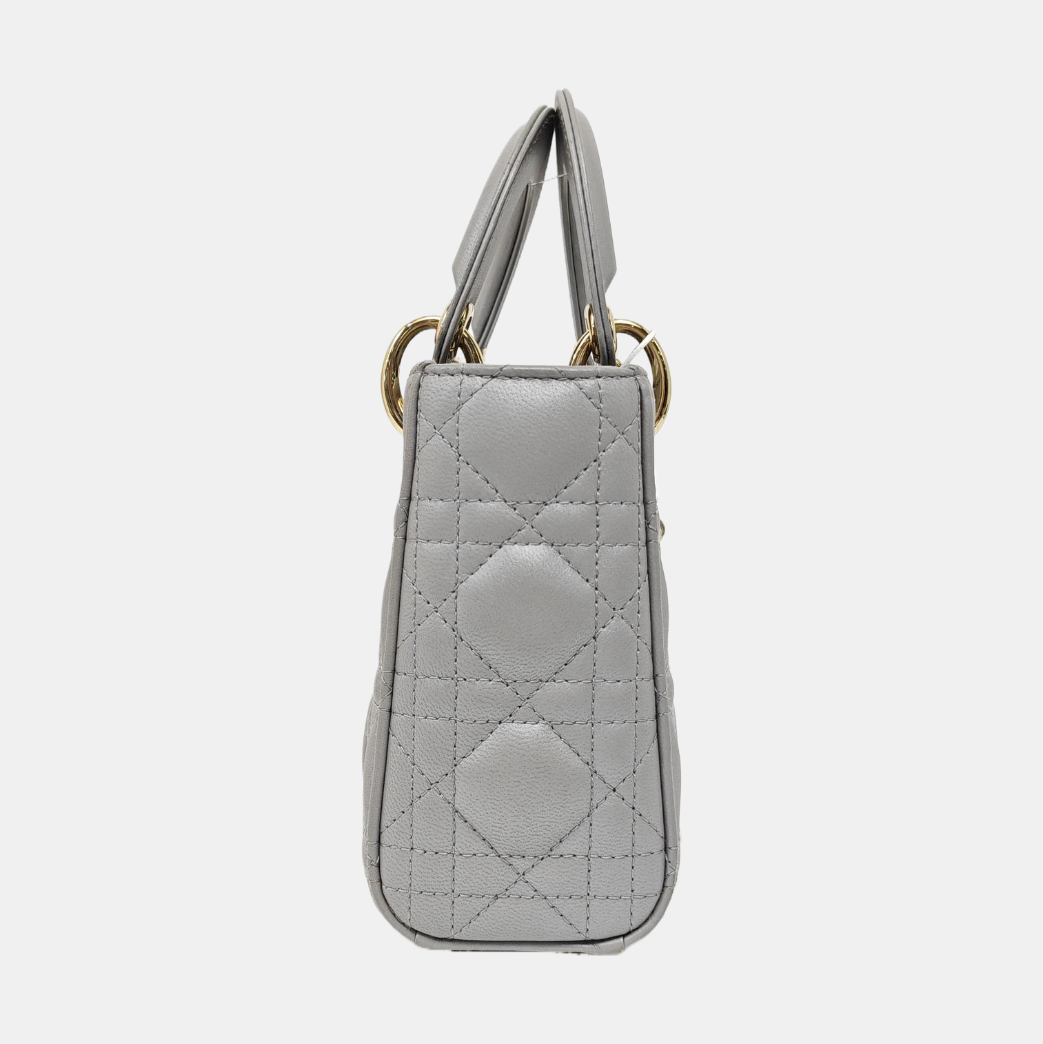 Lady Dior Mini Cannage Lambskin Gray