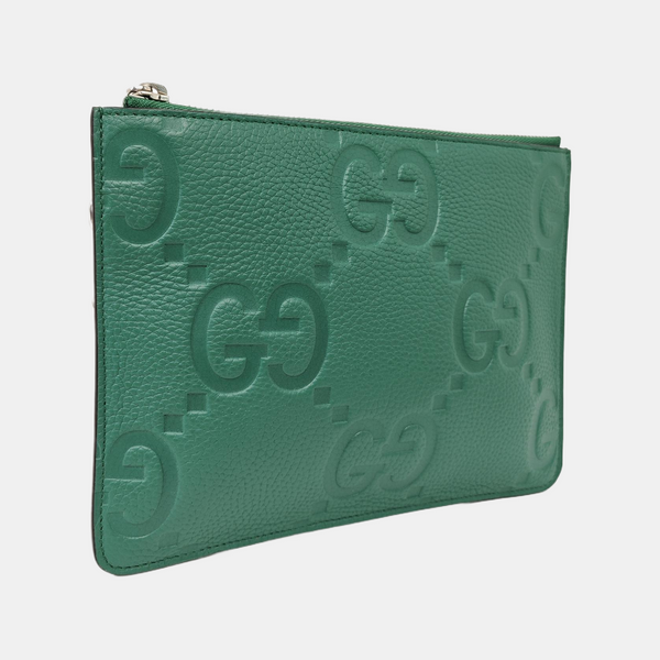 Monogram Calfskin Clutch Large Green