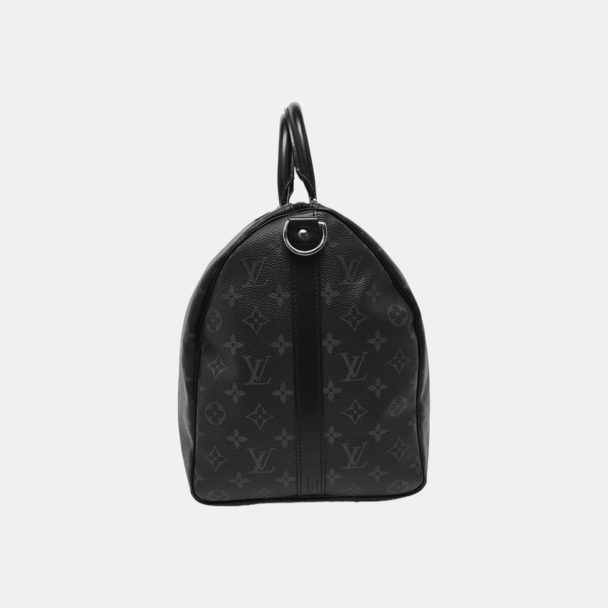 KEEPALL 45 Monogram Coated Canvas Black