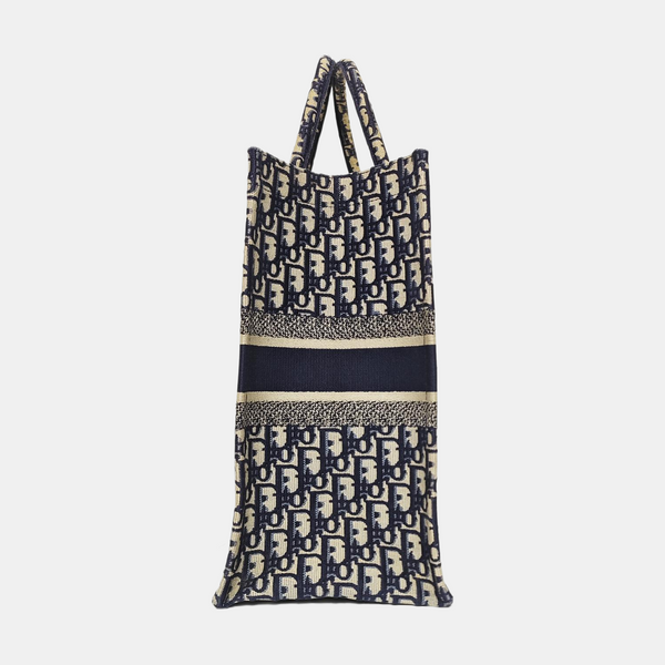 Book Tote Large Oblique Canvas Blue