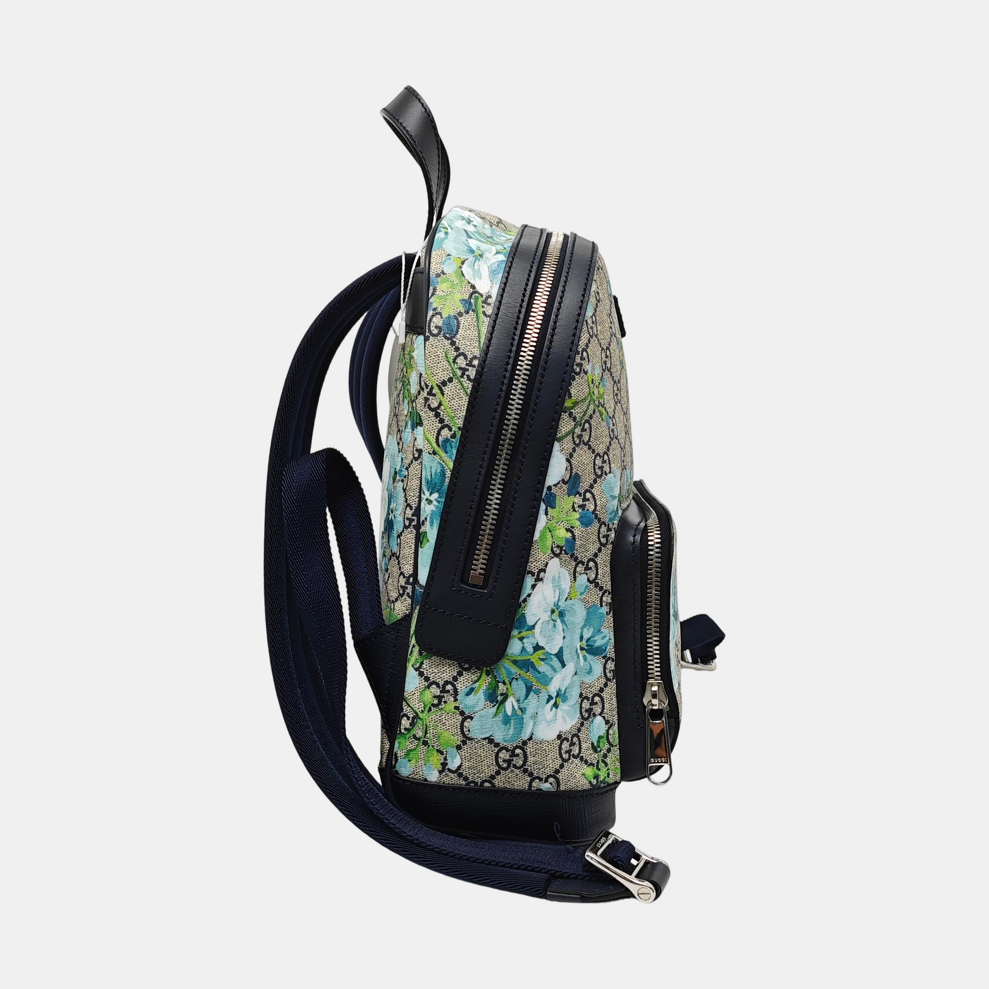 GG Blooms Small Monogram Coated Canvas Black