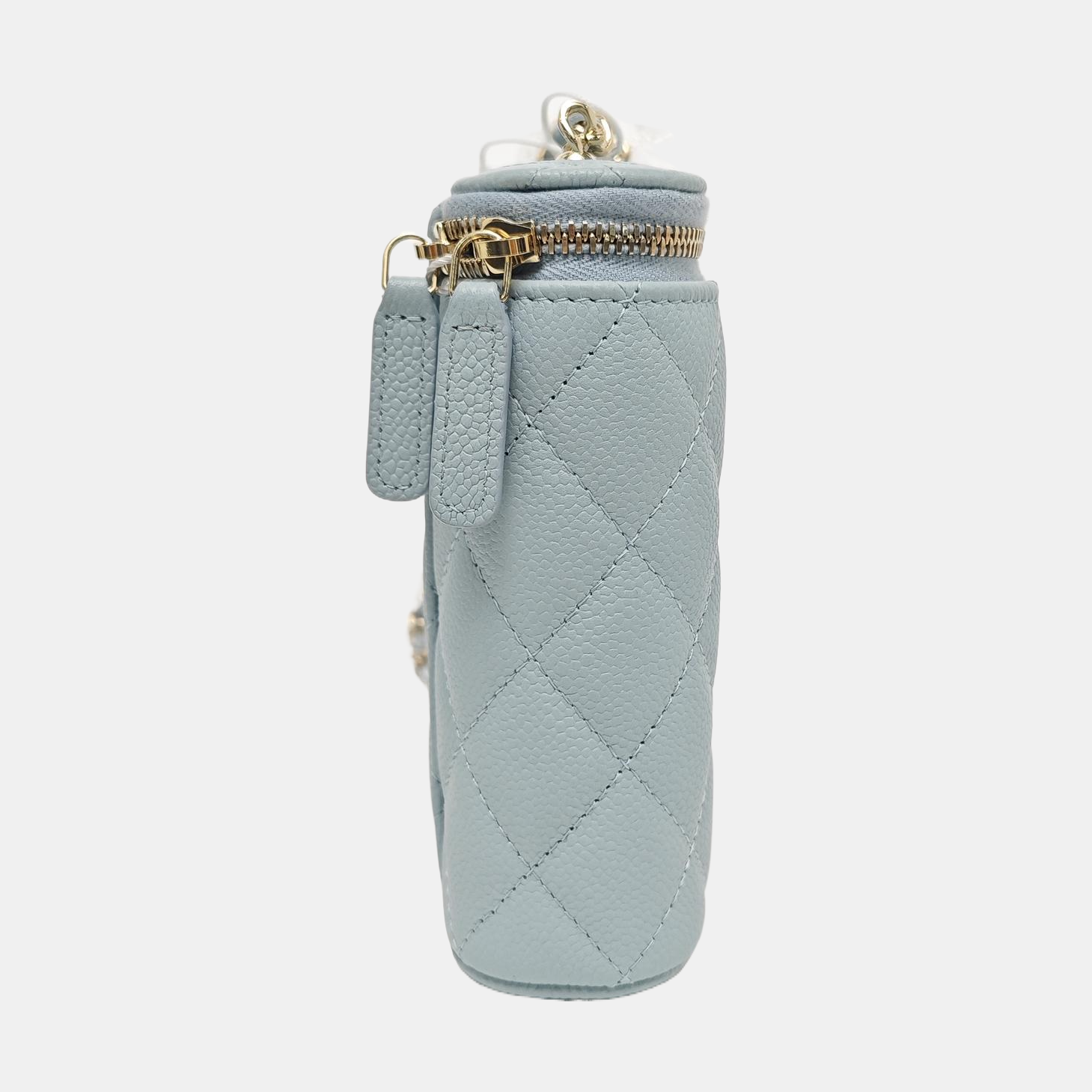 VANITY CASE Mini Quilted Grained Calfskin Blue