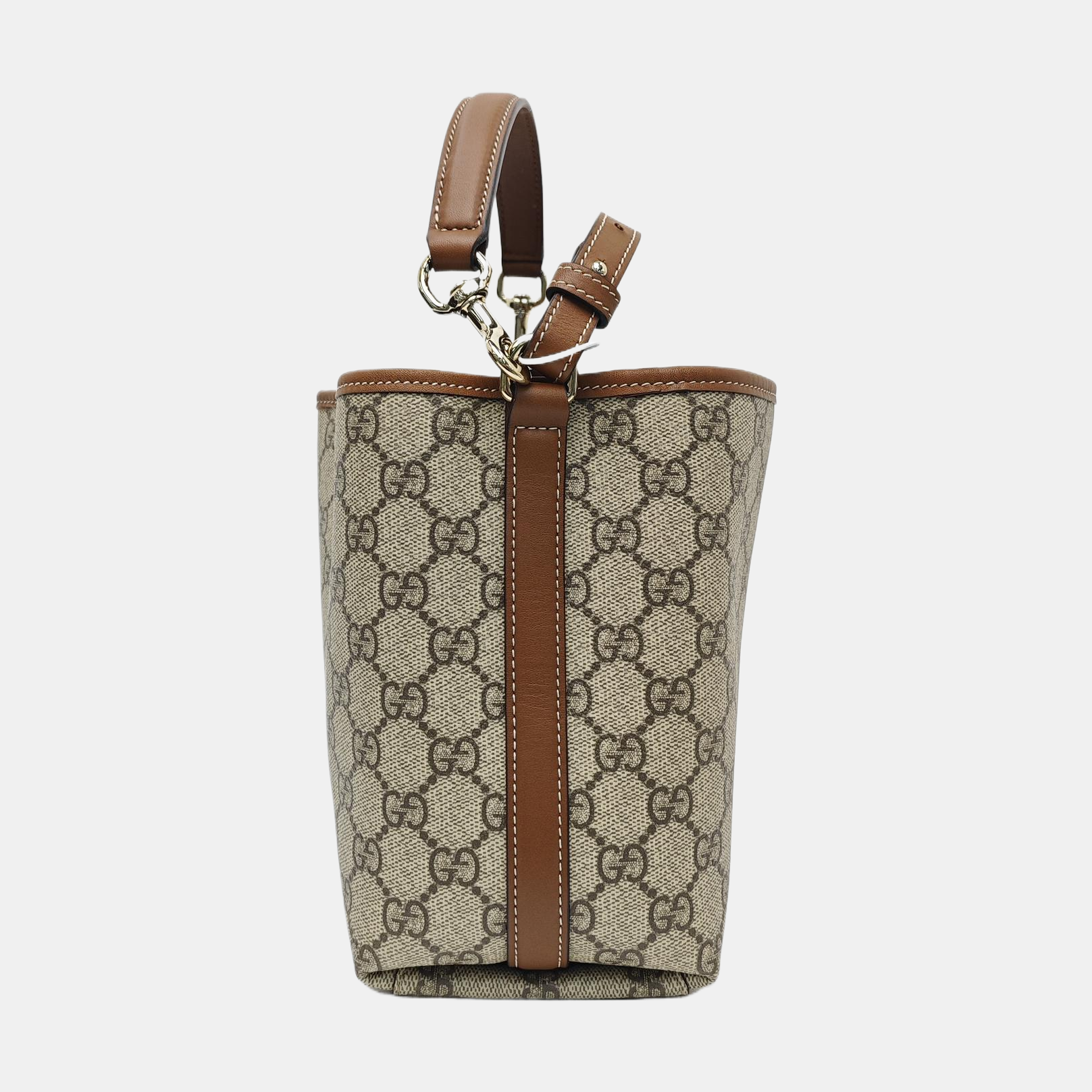 GG Emblem Monogram Coated Canvas Beige