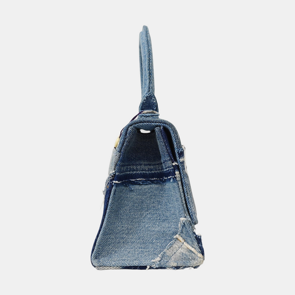 Hourglass Small Quilted Denim Blue