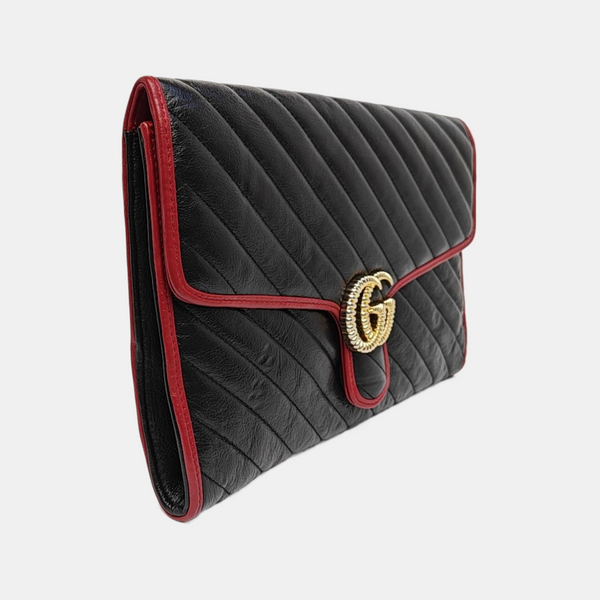 GG Marmont Large Quilted Calfskin Black