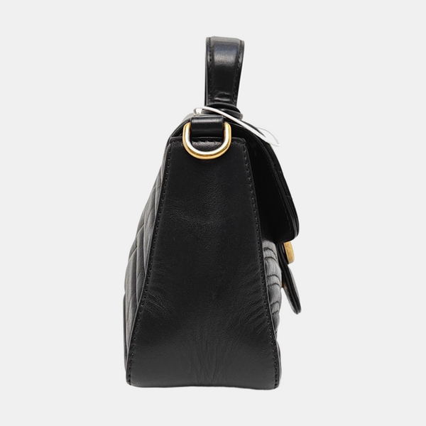 GG Marmont Mini Quilted Calfskin Black