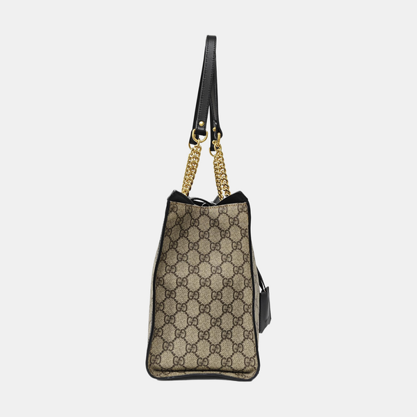 Padlock Medium Monogram Coated Canvas Beige