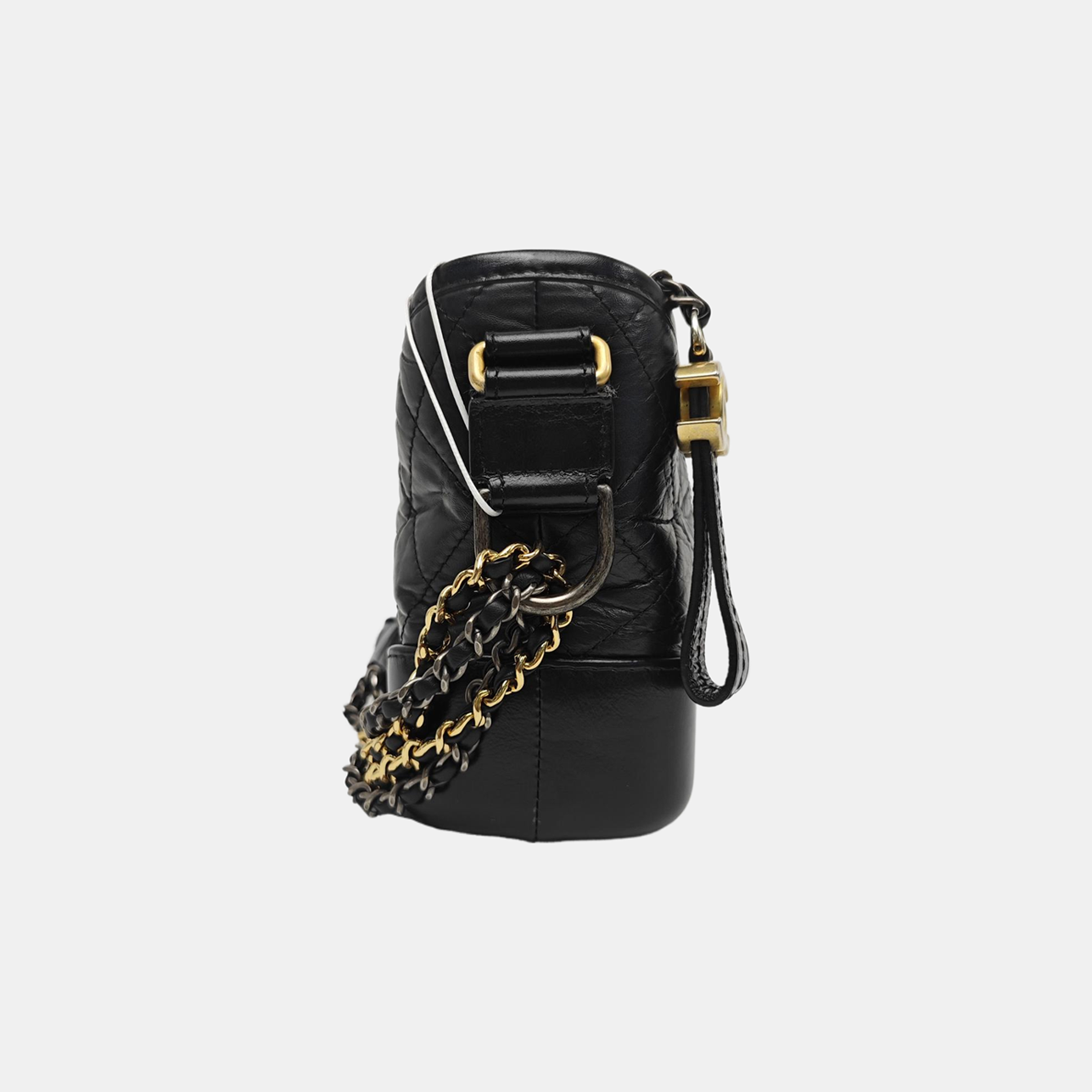 GABRIELLE Small Quilted Calfskin Black