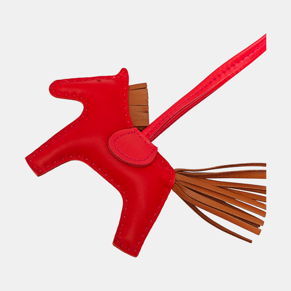 Leather Bag Charm Red