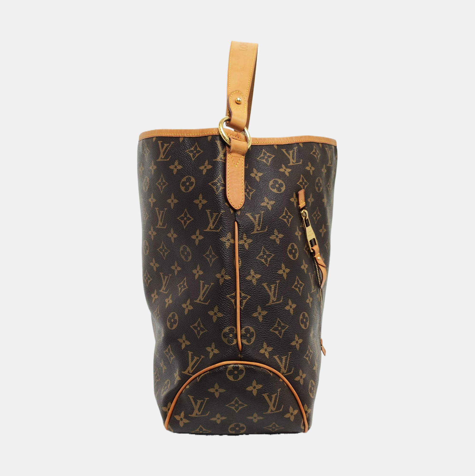 Monogram Coated Canvas Tote Bag Brown