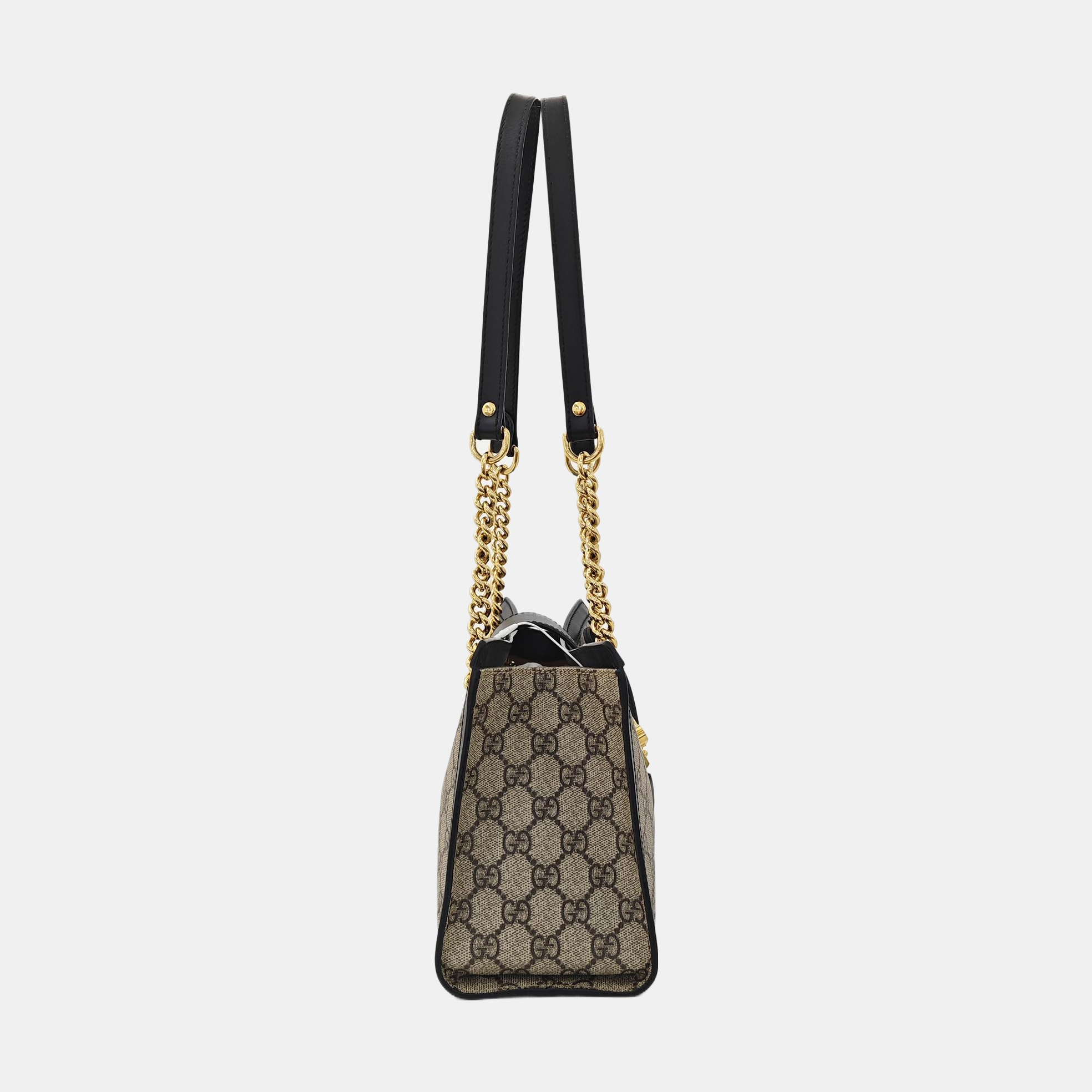 Padlock Small Monogram Coated Canvas Beige