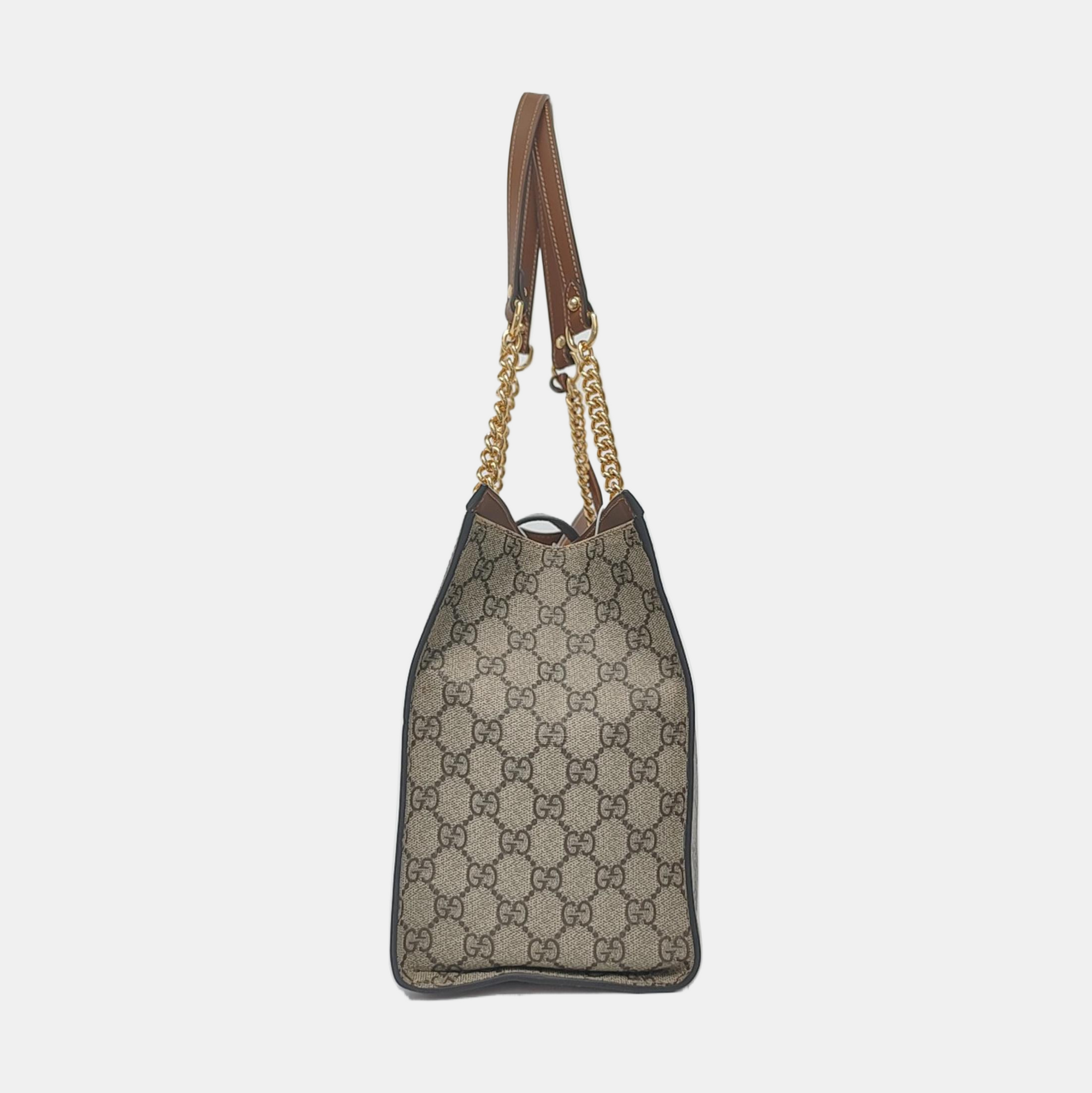 Padlock Medium Monogram Coated Canvas Beige