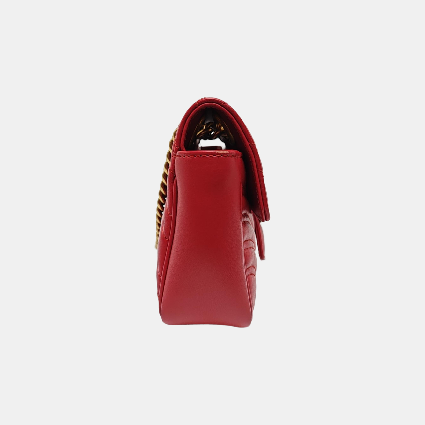 GG Marmont Small Quilted Calfskin Red