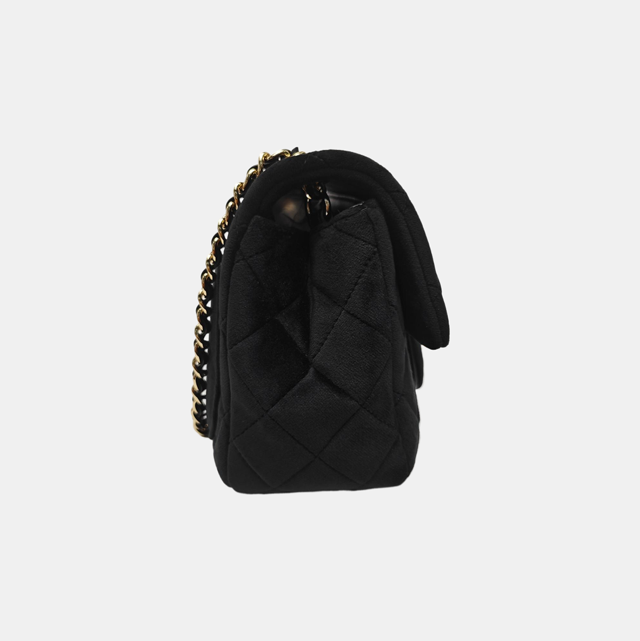 CLASSIC FLAP Mini Quilted Velvet Black