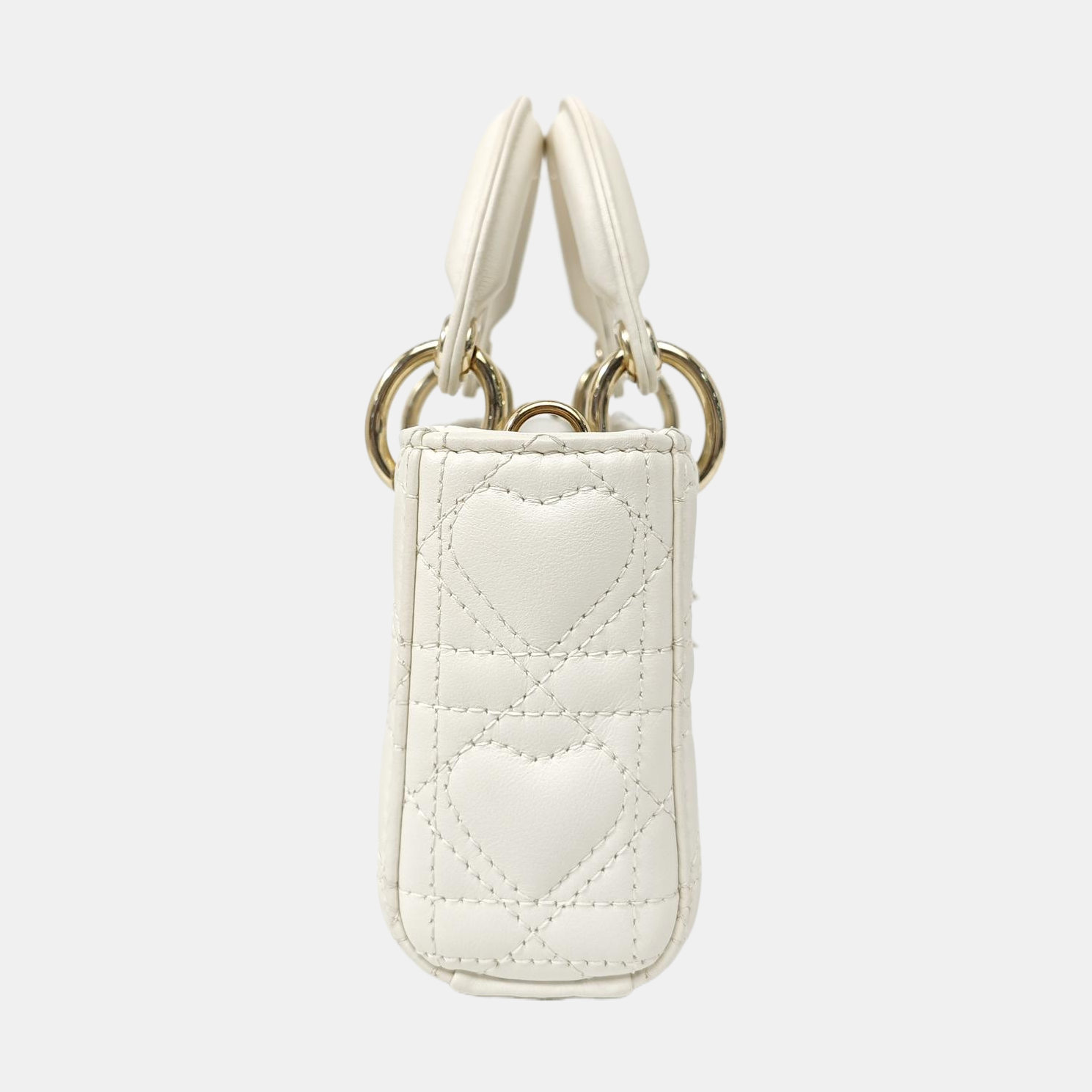 Lady D-Joy Super Mini Cannage Lambskin White