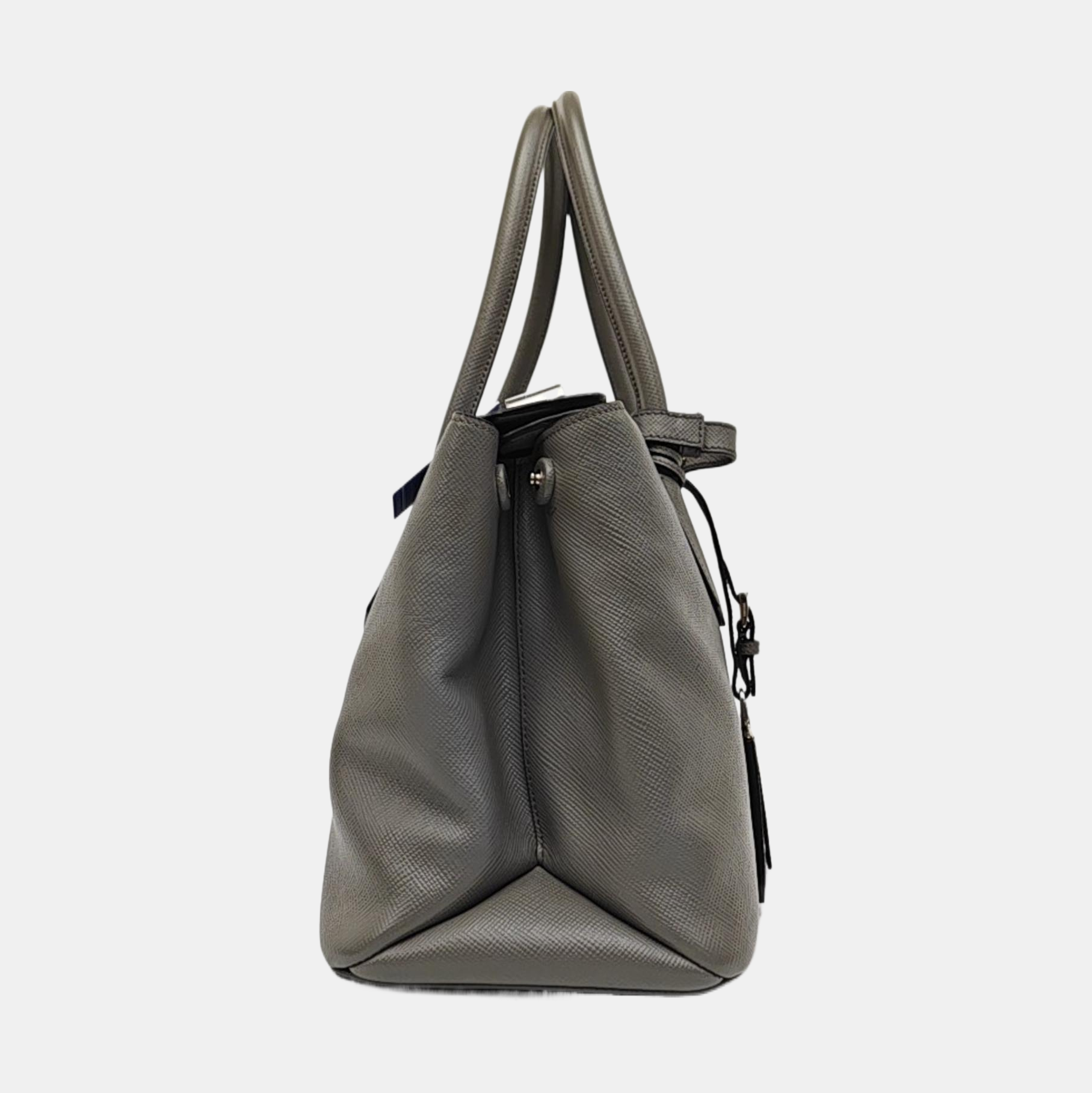 Double Medium Saffiano Calfskin Gray