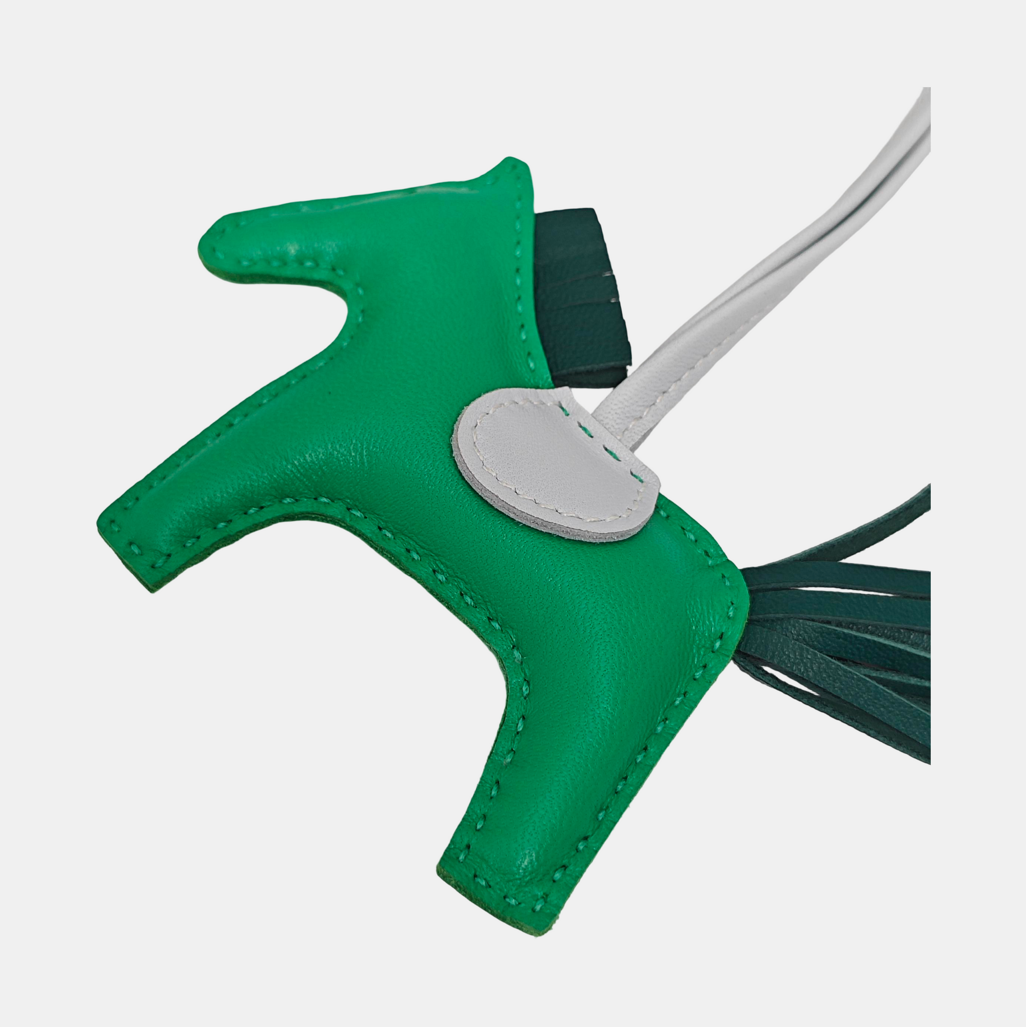 Leather Bag Charm Green