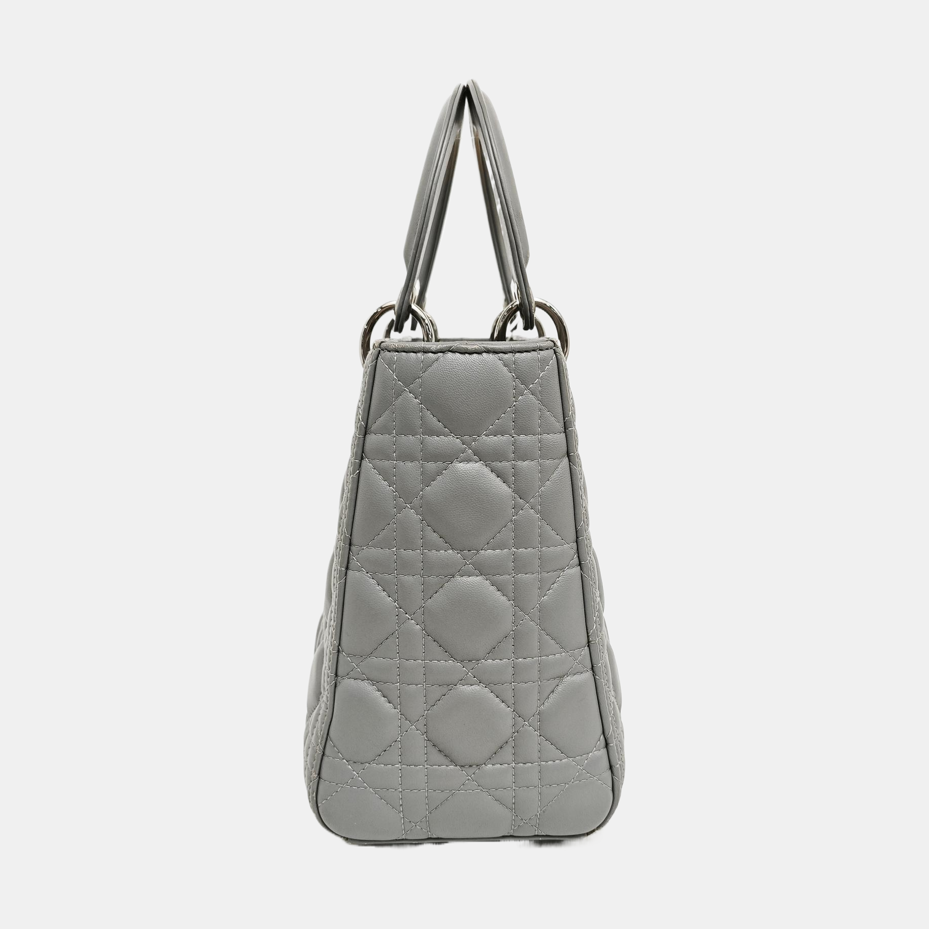 Lady Dior Medium Cannage Lambskin Gray