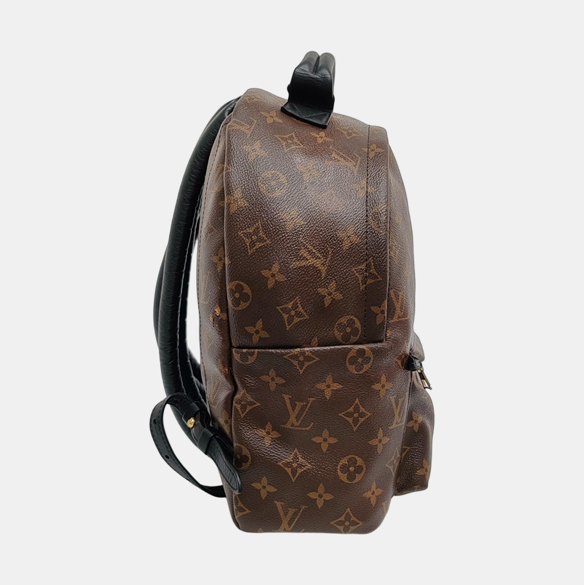 Authenticated pre-owned  PALM SPRINGS MM Monogram Coated Canvas Brown - Backpack at Looply