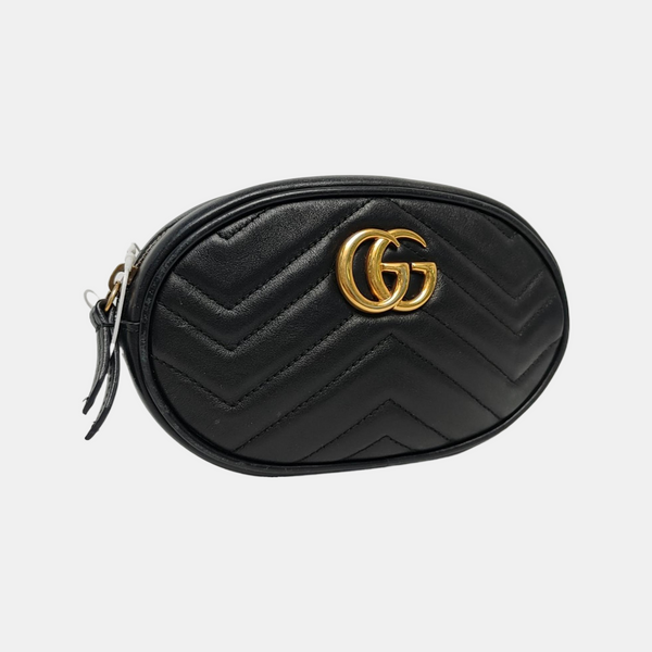 GG Marmont Super Mini Quilted Calfskin Black