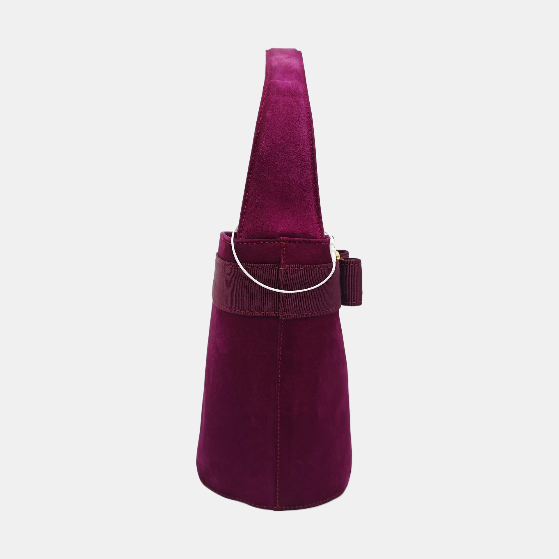 Suede Bucket Bag Red