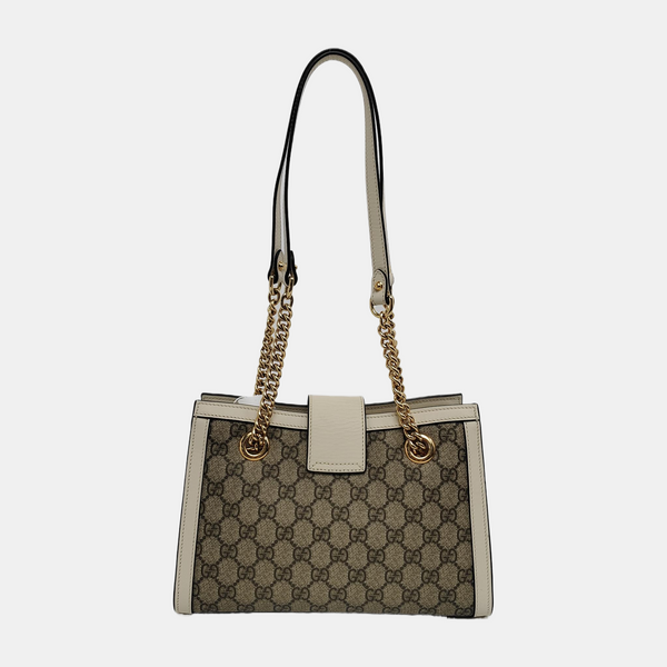 Padlock Small Monogram Coated Canvas Beige