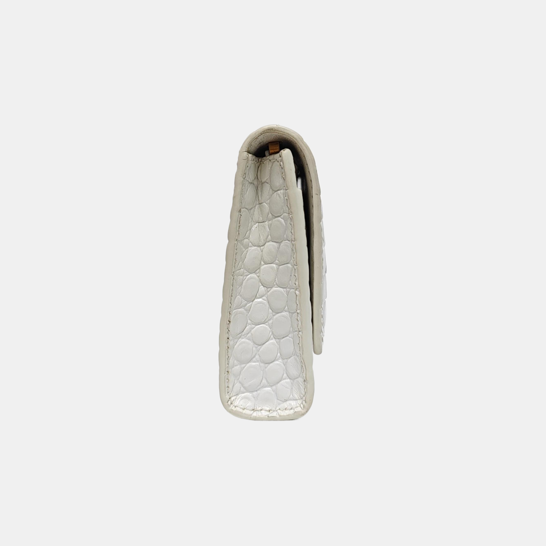 Hourglass Wallet On Chain Mini Calfskin White