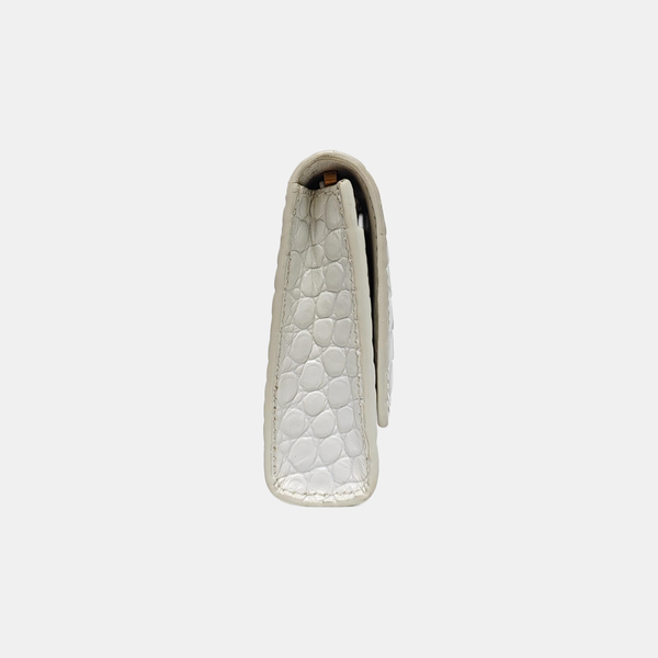 Hourglass Wallet On Chain Mini Calfskin White