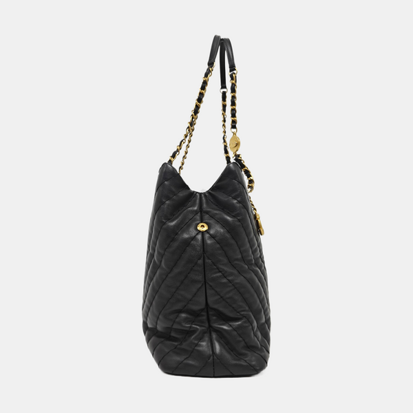 Chevron Calfskin Black