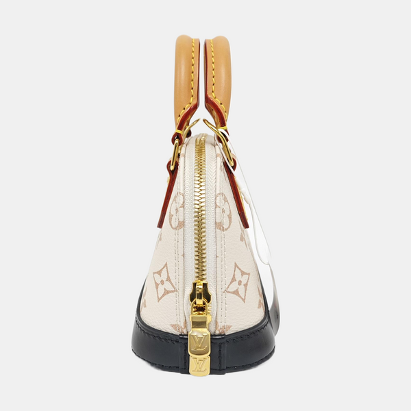 ALMA Super Mini Monogram Coated Canvas Beige