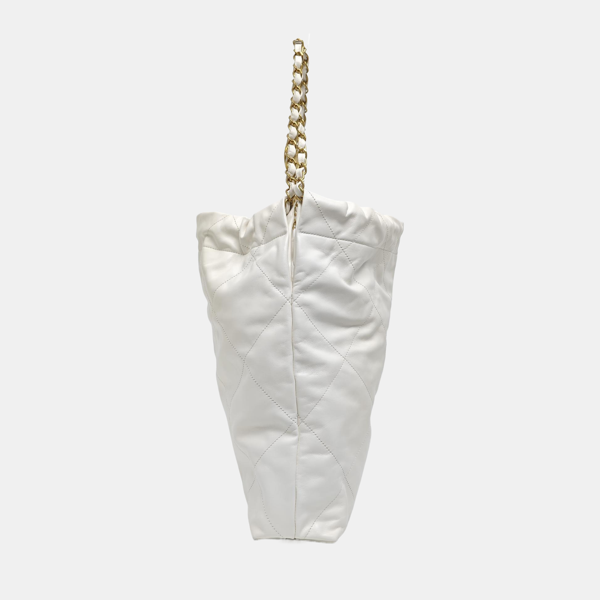 CHANEL 22 Medium Quilted Calfskin White