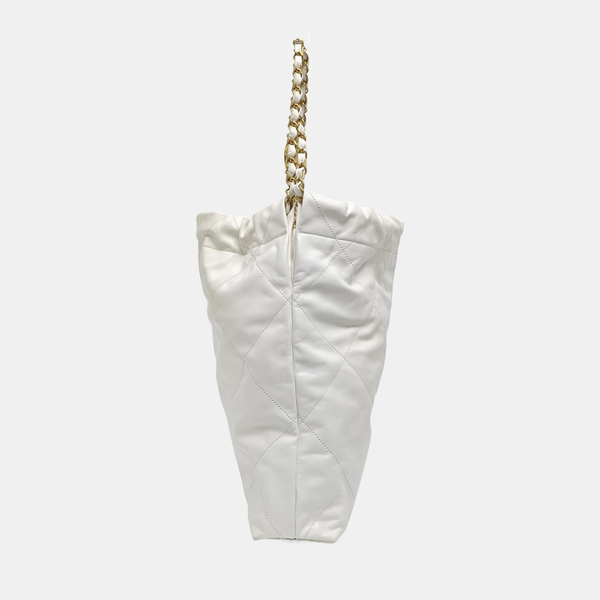 CHANEL 22 Medium Quilted Calfskin White