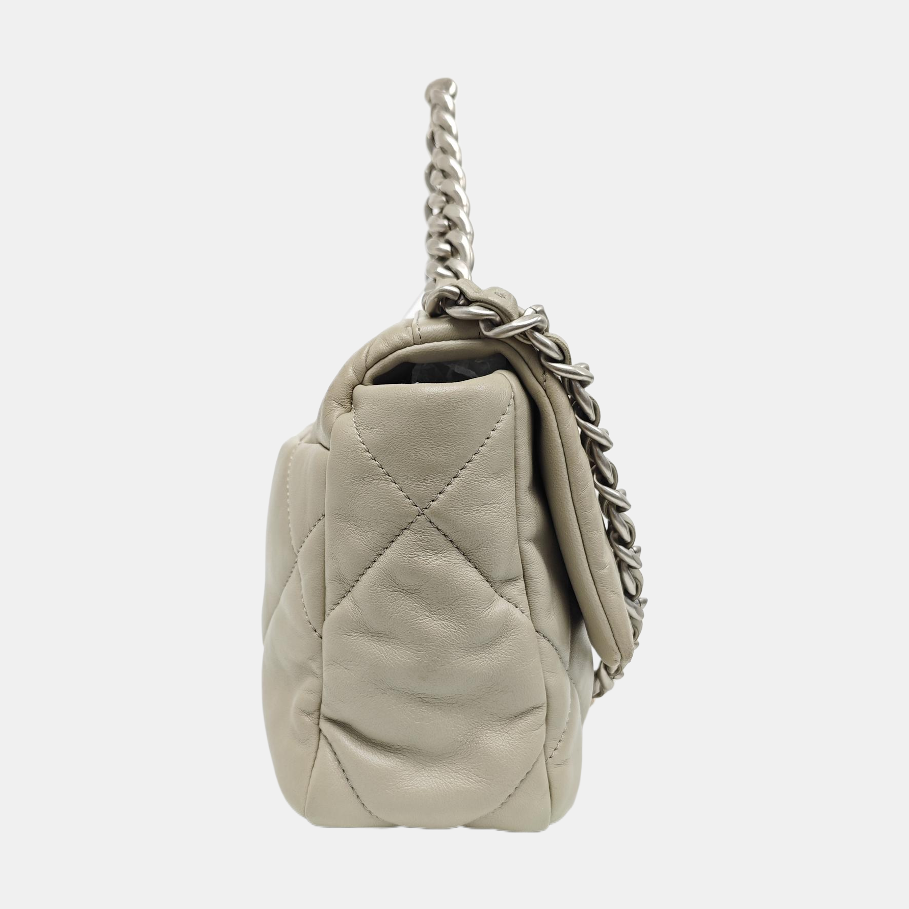 CHANEL 19 Small Quilted Lambskin Gray