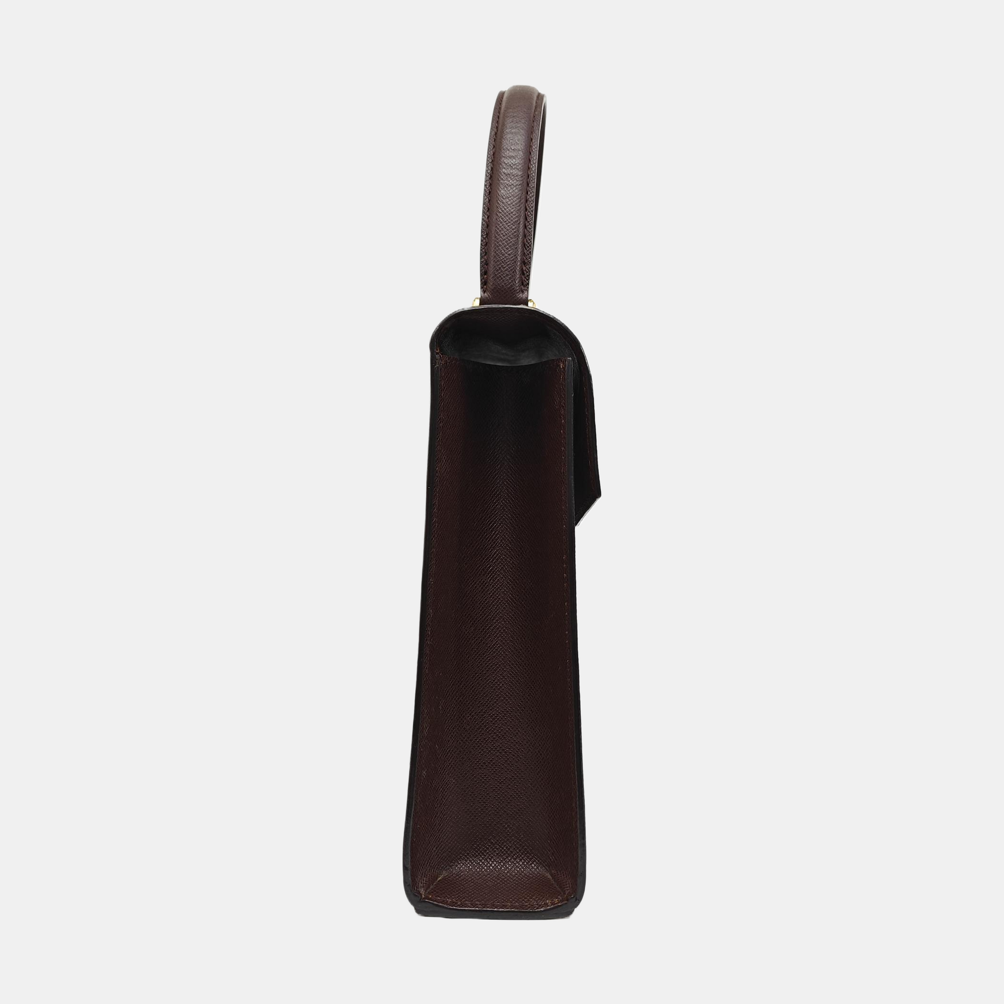 Coated Canvas Top Handle Bag Brown