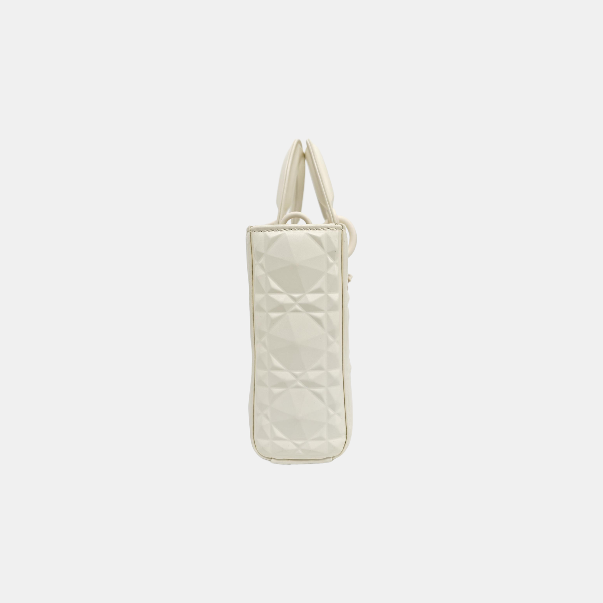 Lady D-Joy Medium Cannage Calfskin Beige