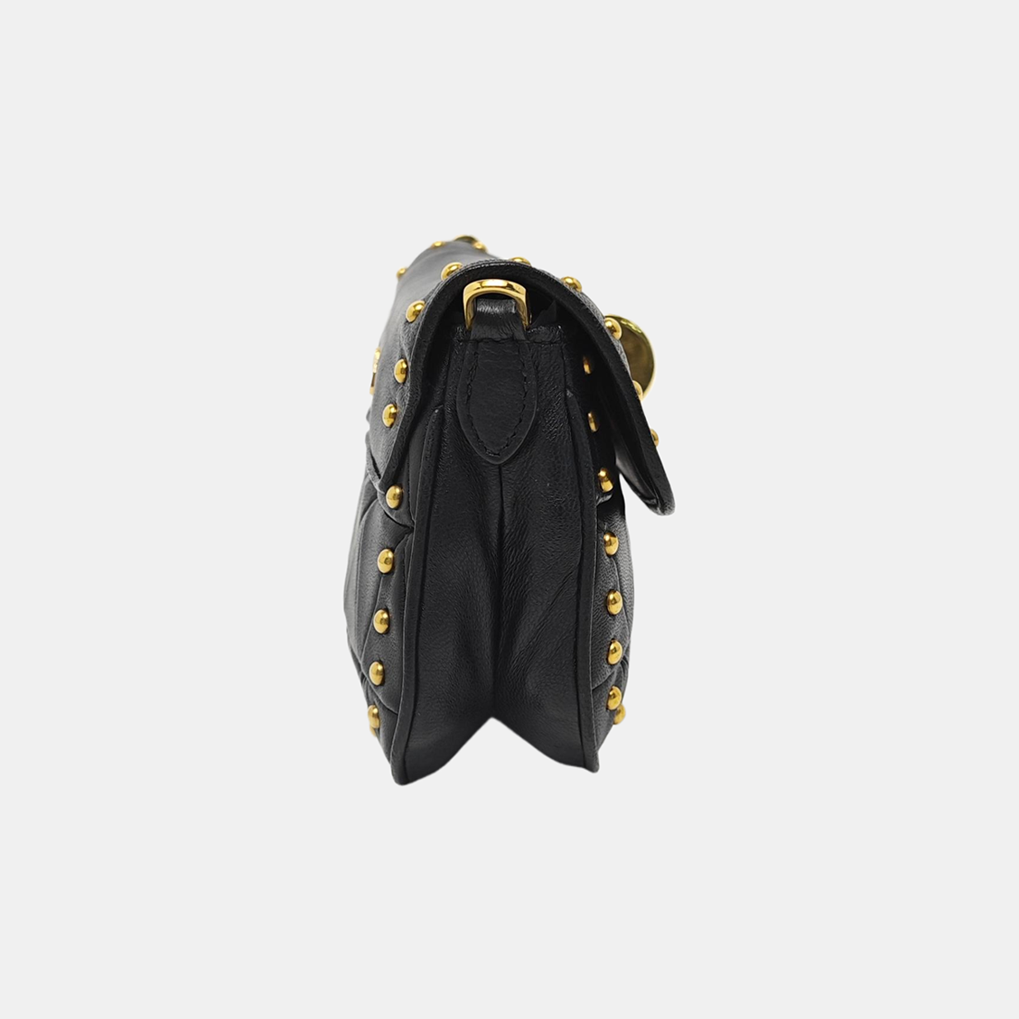Quilted Lambskin Shoulder Bag Black