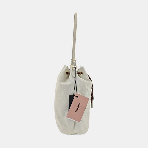 Fabric Bucket Bag Beige