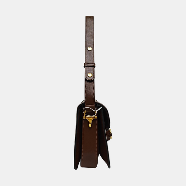 Horsebit 1955 Medium Monogram Coated Canvas Beige