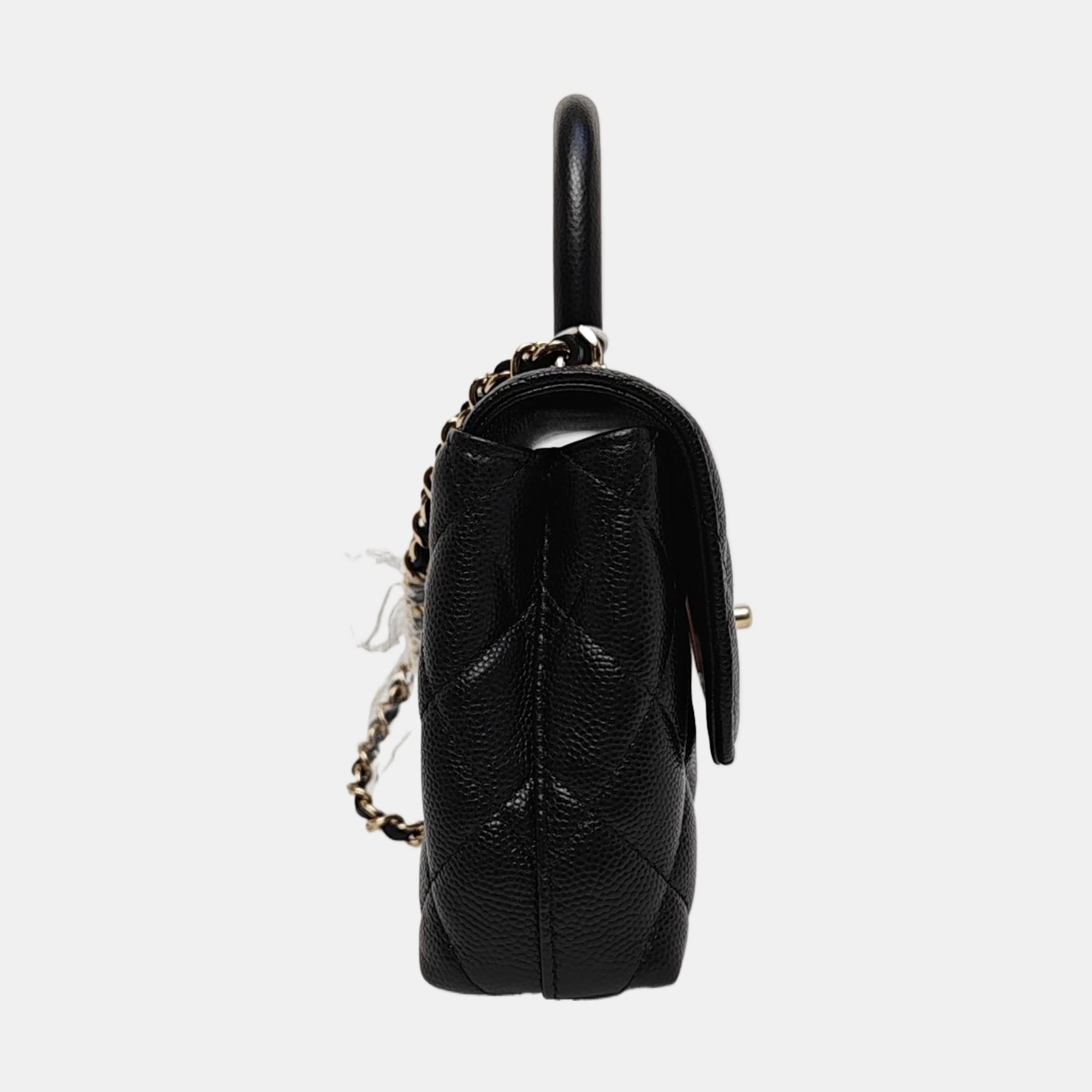COCO HANDLE Grained Calfskin Black