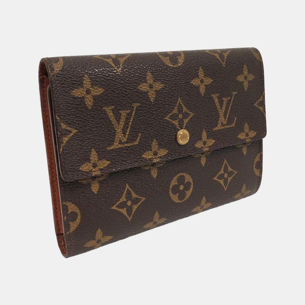 PORTE MONNAIE Monogram Coated Canvas Brown Wallet